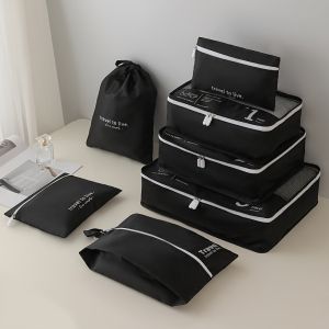 7 in 1 Tas Travel Bag Organizer Packing Cubes Secret Pouch Luggage Organizer Tas Koper Storage Bag Tas Penyimpanan Pakaian