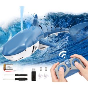 Tatatoy Mainan RC Ikan Hiu Remote Control 2.4G /Upgrade Jet Air Remote Control Perahu Mainan Kolam Renang Anak-Anak