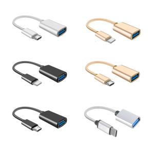 USB2.0 OTG Adapter Cable Wire Female USB to Type C/USB 5Pin for Connecting USB Devices to Phones and Tablets