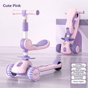 Children Kids Scooter 588 Led Light Wheels Foldable