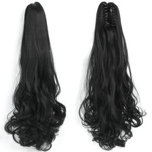 Fashion Wigs Long Curly Ponytail Straight Hair Wig Wavy Hair Claw Hairpiece for Women Pony Tail Clip Ponytail Extensions Wigs