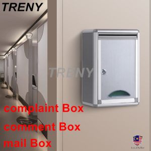 TRENY 268 Aluminium Suggestion Box with Lock Wall Hanging Complaint Mailbox Inter-Office Mailbox