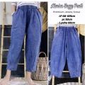 XXX Celana Jeans Monica Baggy Pants Snow Allsize Pinggang Karet. 