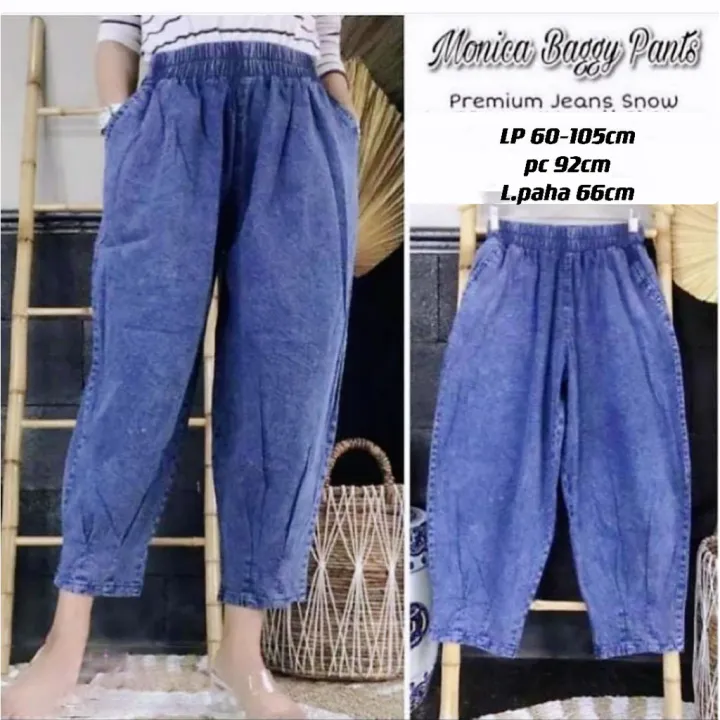 XXX%20Celana%20Jeans%20Monica%20Baggy%20Pants%20Snow%20Allsize%20Pinggang%20Karet%20-%20Image%203