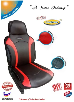 Coolmax - Carbon Series : Universal Car Seat Mat ( Car Cushion / Kusyen Kereta )