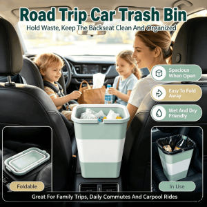 Multifunctional Folding Car Trash Portable Car Garbage Foldable Car Trash Bin Can Compact Design Easy Storage