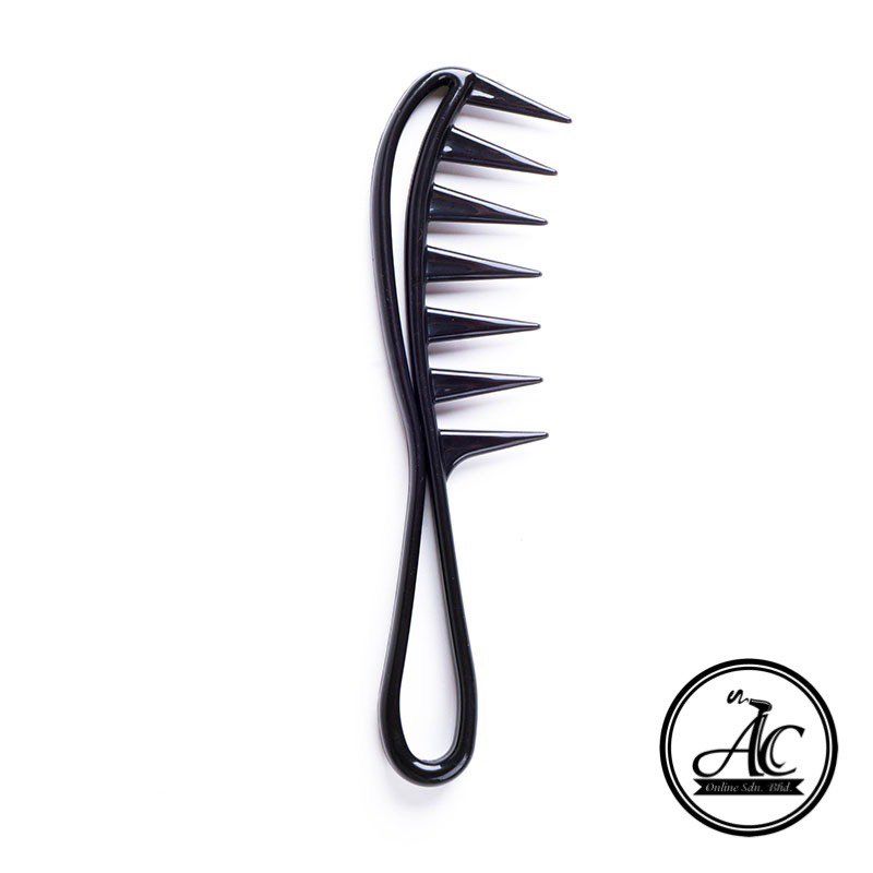 Dreizackiger Fischgräten-Haarkamm mit breiten Zinken, Öl-Haarstyling-Kamm aus Holz für den Salon
_voghion.com
