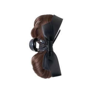 BEAUTYLADIES Black Bowknot Flower Bun Head Wig Claw Clip Chignon Ball Head Wig Hair Accessories Fluffy False Hair Pieces Women