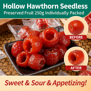 Hollow Hawthorn  0 Bahan Sweet Sour Rich In Vitamins Individually Packaged Hawthorn Manisan Healthy Snack 无核空心山楂