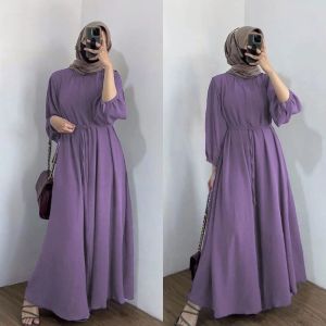 Danira Dress Gamis Bahan Crincle airflow Size S M L XL XXL XXXL Gamis Viral Terbaru 2024