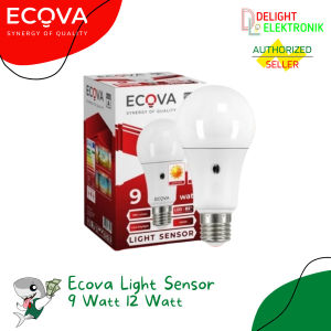 Lampu LED Ecova Light Sensor Fitting E27 9 12W Watt