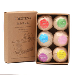 O-New 6pcs Bath Bombs Bubbles Bath Salts Ball Essential Oil Handmade SPA Stress Relief Exfoliating Mint Lavender Rose Flavor