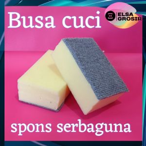 Busa Cuci piring Mobil Motor | Spons Cuci Bentuk Kotak Serbaguna | ukuran 14 x 9 x 4cm | Foam Wash Tebal Sponge | 1 pcs |