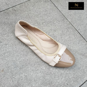Nicholas Edison Flat Laura Sepatu ballerina elastis gesper nyaman