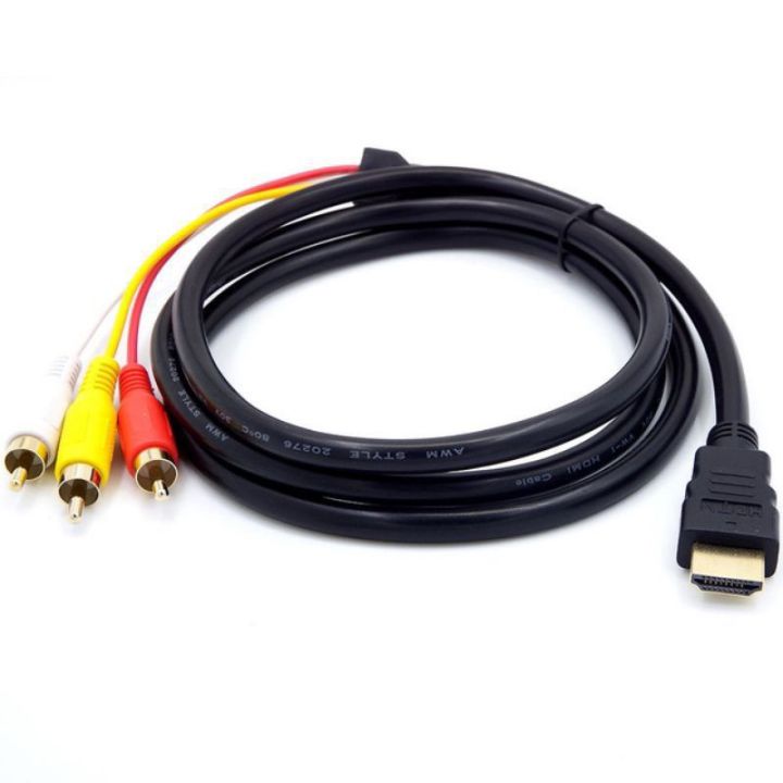 Kabel HDMI To RCA Adapter Cable HDMI Male To RCA Male Audio