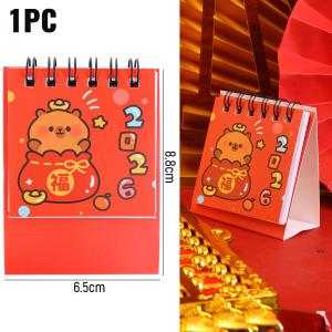 2026 Mini Calendar Cute Cartoon Desk Calendar Daily Planner Coil Calendar Office Stationery New Year Gift