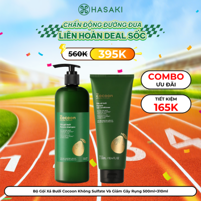 [SIÊU GIẢM GIÁ] Bộ Gội Xả Bưởi Cocoon Không Sulfate Và Giảm Gãy Rụng Pomelo Shampoo + Hair Conditioner Hasaki Sản Phẩm Chính Hãng