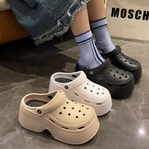 [Free Shipping] WomenS Height-Increasing Clog Sandals For Summer Fashionable Thick-Soled 9CM High-Heel Platform Non-Slip Beach Sandals For Women