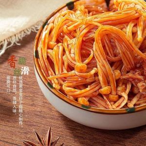 Enoki Mushroom Snack mala China food Roasted Mushroom spicy Flammulina金针菇