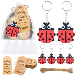 20Pieces Ladybugs Theme Key Rings Portable Portable Insect Design Party Souvenirs For Family Gatherings Travel