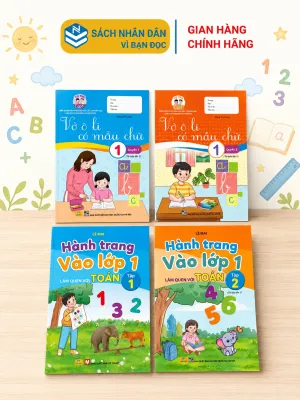 Sách - Combo 4 cuốn Vở Ô Li Có Mẫu Chữ và Hành trang vào lớp 1 học Toán - ndbooks