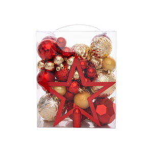 50Pcs Multiple Scene Holiday Decors Set With Solid Plastic Ornament And Festival Tree Toppers Star