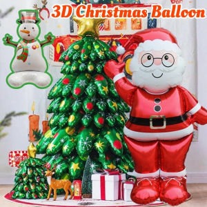 Big Christmas Stand Up Balloon Santa Claus Standing Balloon Christmas Tree Snowman Xmas Home Decor