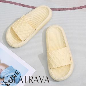 Sandal Slop Wanita Motif Garis Soft 403 PVC Import Premium Calatrava