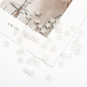 20Pcs 6.5mm Retro Cute Flower Shape Acrylic Spacer Beads AB Color Flower Beads For Jewelry Making DIY Bracelet Necklace