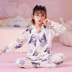 Quần Áo ngủ dễ thương cho trẻ em in hoạt hình tay áo dài bộ đồ ngủ cho xuân thu cho bé gái mặc nhà mềm mại thoải mái