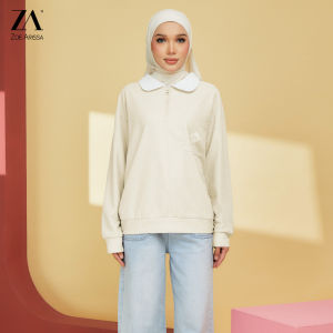ZOE ARISAH Heqila Blouse Top Knitshirt Baju Knitted Waffle POLO T Sukan Aktif Muslimah Longgar Casual Wear ZOE ARISSA