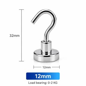 [SG Stock] Heavy Duty Magnetic Hook  Punch Free NdFeB Magnet Hanger Hook Swivel  Storage for Kitchen &Home Office