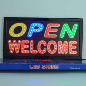 ป้ายไฟLED แบบสำเร็จรูป ป้าย OPEN WELCOME ป้ายไฟอักษร ตกแต่งหน้าร้าน ประดับร้านสวยงาม