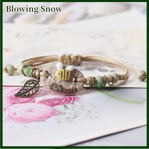 Blowing Handmade Sunflower Leaf Bracelet Boho Adjustable Jewelry For Women Vintage Ethnic Gift