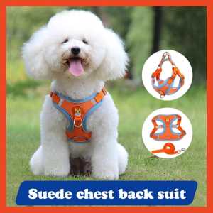 [Stock Ready] Small pet puppy chest strap harness reflective walking leash vest anjing kucing 狗狗牵引绳 宠物胸背带 猫