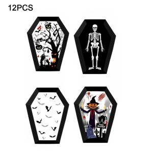 NALANILI Tự làm Khay đựng đồ ăn Halloween Giấy Hộp bỏng ngô Halloween Phục vụ đồ ăn Khay ăn nhẹ Tiệc Halloween