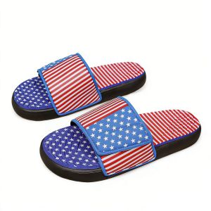 Large Size Flat-Soled Thick-Bottomed Slippers New Summer Model With Velcro Suitable For Outdoor Wear Non-Slip Slip-On Sandals For Men
