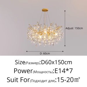 Modern Crystal LED Lights Chandelier For Living Room Decor Bedroom Ceiling Lamp Hanging Light Fixture Home Decoration Luxury