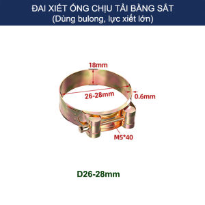 Combo 2 đai thít ống chịu tải bằng sắt dùng bulong nên rất chắc chắn có nhiều cỡ cho khách tùy chọn
