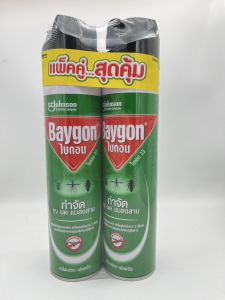 ไบกอนเขียว สเปรย์กำจัดยุง มด แมลงสาบ 600 มล. แพ็คคู่ กลิ่นเฟรช ฟลอรัล