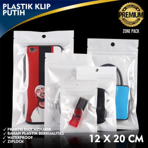 [12x20CM] 10 PCS Plastik Klip Putih | Ziplock Putih Susu | Platik Klip Kemasan Aksesoris | Plastik Klip Souvenir