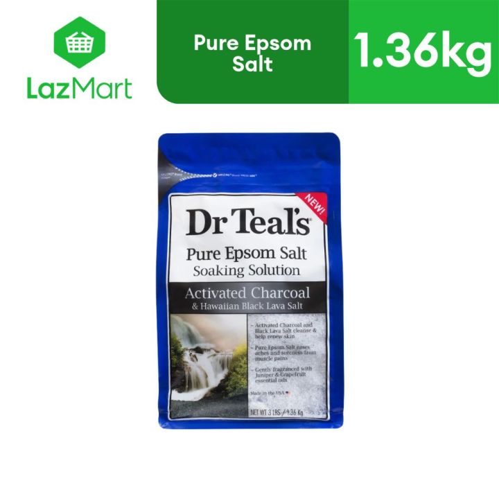 Dr Teal's Activated Charcoal & Hawaiian Black Lava Salt Epsom Salt Soak ...