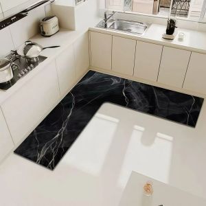 NOBLELUX L-Shaped Kitchen Corner Carpet Anti-slip Water Absorbent Bathroom Mat Luxury Stain-resistant Kitchen Rug For Home Corner