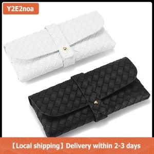 【Local shipping】 1Pc Twist Braided Leather Glasses Case Snap Rope Belt Portable Sunglasses Glasses Case Storage Box Sunglasses Case