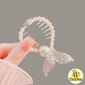 MaxPlus Pearl Butterfly Flower Mermaid Tassel Hair Bun Buckle Hairpin Bud Clip High Ponytail Buckle