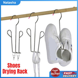 1/3 Pcs Stainless Steel Shoes Drying Hanger Shoes Drying Rack with 2 Clips Save Space Drying Shelf Storage