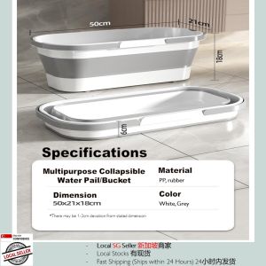 Collapsible Water Bucket with Wheels Multipurpose Water Pail for Mop Cleaning Car Wash Camping Outdoor Use