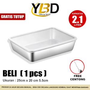 Kotak penyimpanan stainless di kulkas / Wadah Makanan Dan sayuran Stainless / Food Container isi 6