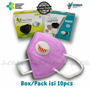 Masker filter kn95 respirator multiwarna embos isi 10pcs
