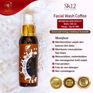 FACIAL WASH COFFEE SR12 TERAMPUH!!! SABUN KOPI PENCERAH WAJAH AMAN BERSTANDART BPOM /  SABUN MUKA CAIR KOPI ATASI FLEK HITAM